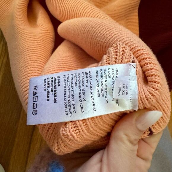 Free People Sweater Easy Street Colorblock Oversized Mock Neck Women Sz XS - Picture 10 of 12